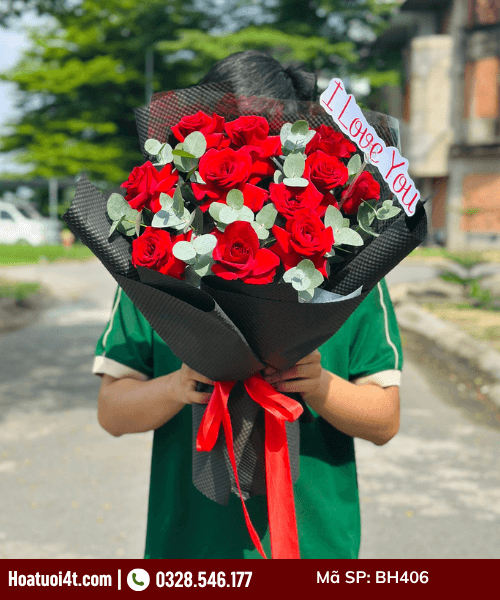 Bó hoa hồng đỏ giá rẻ