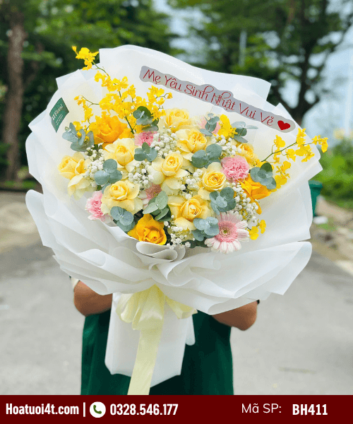 Bó hoa màu vàng tặng nam