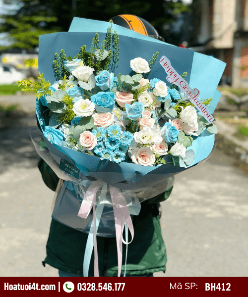 Bó hoa màu xanh dương