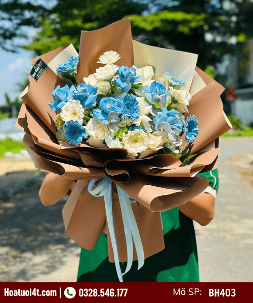 Bó hoa xanh dương tặng nam