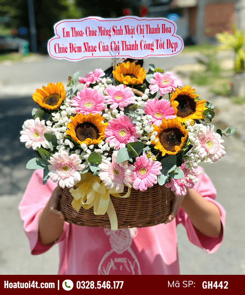 Giỏ hoa đồng tiền tặng khai trương