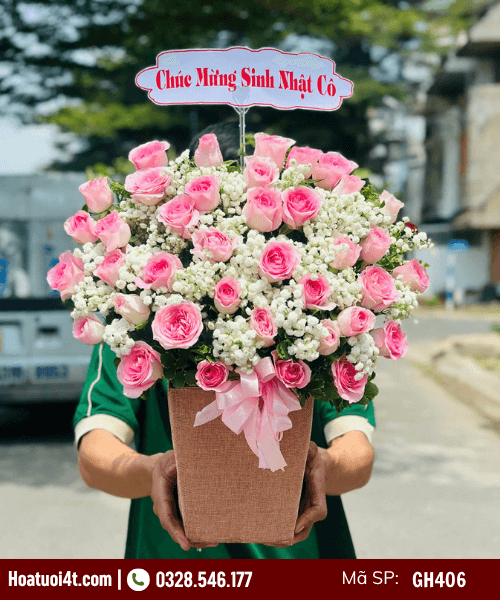 Giỏ hoa hồng lạc thần đẹp