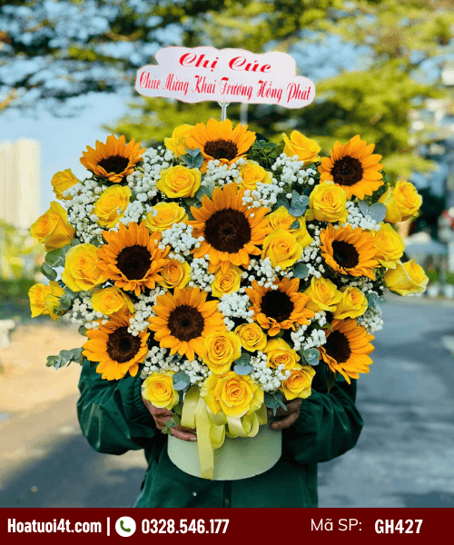 Giỏ hoa hướng dương