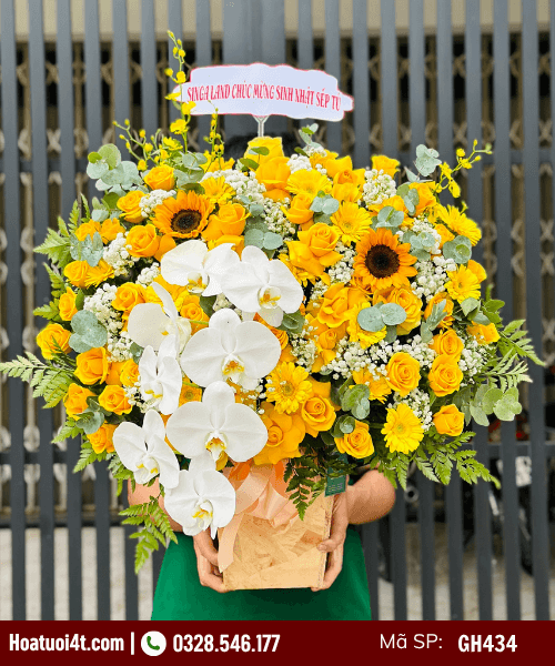 Giỏ hoa tặng bố